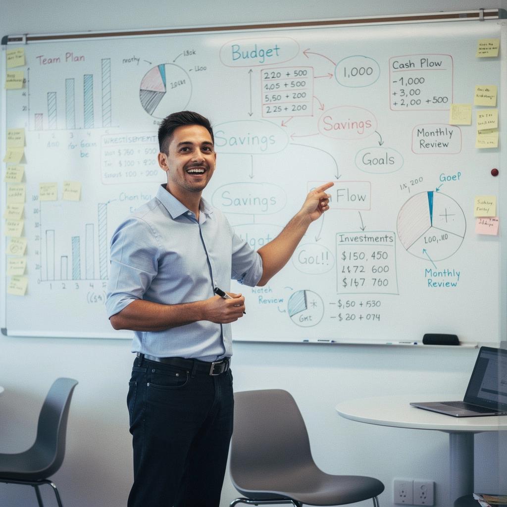 Fotografie člověka, jak si zapisuje výdaje do diáře.